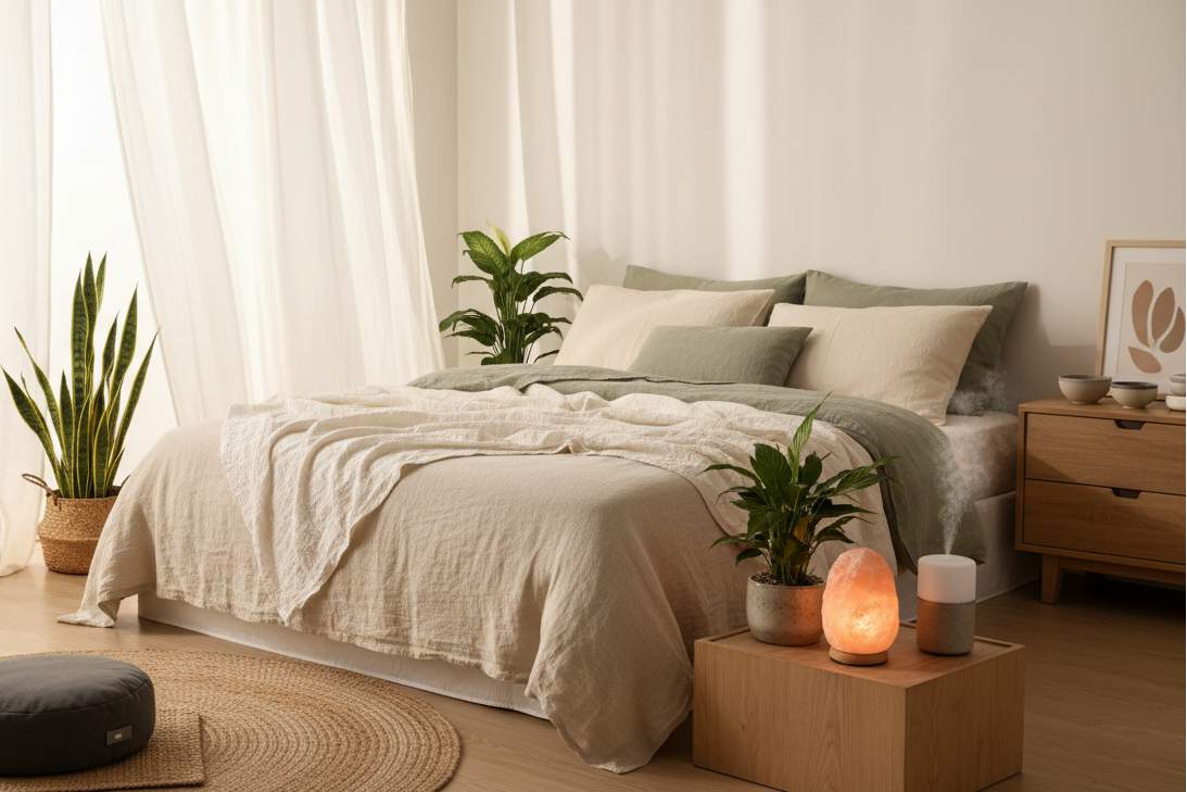 A bedroom focused on wellness